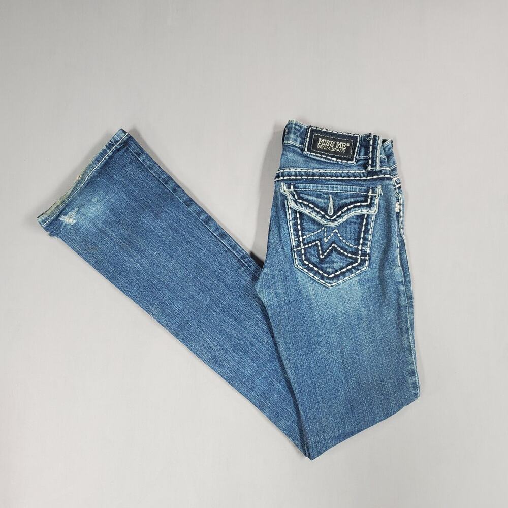 Miss Me Womens Irene Bootcut Jeans Size 25 Thick Stitch Cowgirl Western Wear Y2K